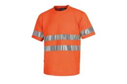 C3945 T-SHIRT MANICA CORTA BANDE RIFRANGENTI BASIC