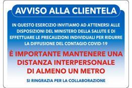 SEGNALE DI EMERGENZA COVID-19 AVVISO ALLA CLIENTELA