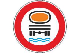 FIGURA 64/B TRANSITO VIETATO AI VEICOLI CHE TRASPORTANO PRODOTTI SUSCETTIBILI DI CONTAMINARE L'ACQUA