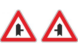 FIGURA 43/B - 43/C INTERSEZIONE A "T" CON DIRITTO DI PRECEDENZA