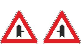 FIGURA 43/B - 43/C INTERSEZIONE A "T" CON DIRITTO DI PRECEDENZA