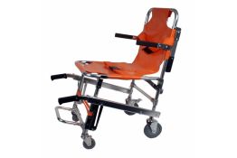 SED004 - SEDIA PORTANTINA 4 RUOTE CON TELO ARANCIONE PVS